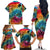 Beauty and The Warrior Polynesian Valentine Family Matching Off Shoulder Long Sleeve Dress and Hawaiian Shirt Hibiscus FLowers Rainbow Style LT9 - Polynesian Pride