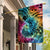 Beauty and The Warrior Polynesian Valentine Garden Flag Hibiscus FLowers Rainbow Style LT9 House Flag Rainbow - Polynesian Pride