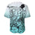 Beauty and The Warrior Polynesian Valentine Baseball Jersey Hibiscus FLowers Turquoise Style LT9 - Polynesian Pride