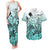 Beauty and The Warrior Polynesian Valentine Couples Matching Tank Maxi Dress and Hawaiian Shirt Hibiscus FLowers Turquoise Style LT9 Turquoise - Polynesian Pride