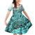 Beauty and The Warrior Polynesian Valentine Family Matching Mermaid Dress and Hawaiian Shirt Hibiscus FLowers Turquoise Style LT9 Daughter's Dress Turquoise - Polynesian Pride