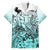 Beauty and The Warrior Polynesian Valentine Family Matching Off Shoulder Short Dress and Hawaiian Shirt Hibiscus FLowers Turquoise Style LT9 Dad's Shirt - Short Sleeve Turquoise - Polynesian Pride