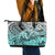 Beauty and The Warrior Polynesian Valentine Leather Tote Bag Hibiscus FLowers Turquoise Style LT9 - Polynesian Pride