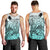 Beauty and The Warrior Polynesian Valentine Men Tank Top Hibiscus FLowers Turquoise Style LT9 - Polynesian Pride