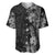 Hawaii Tropical Flowers Tribal Pattern Baseball Jersey Black Style LT9 Black - Polynesian Pride