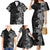 Hawaii Tropical Flowers Tribal Pattern Family Matching Mermaid Dress and Hawaiian Shirt Black Style LT9 - Polynesian Pride