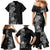 Hawaii Tropical Flowers Tribal Pattern Family Matching Mermaid Dress and Hawaiian Shirt Black Style LT9 - Polynesian Pride