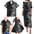 Hawaii Tropical Flowers Tribal Pattern Family Matching Puletasi and Hawaiian Shirt Black Style LT9 - Polynesian Pride