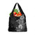 Hawaii Tropical Flowers Tribal Pattern Grocery Bag Black Style