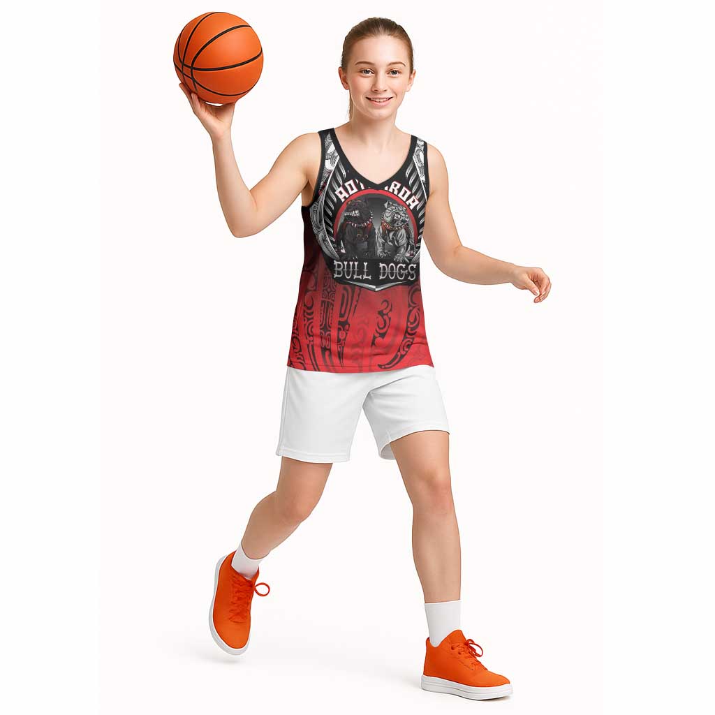 Aotearoa Bulldog Personalised Basketball Jersey Maori Kowhaiwhai Motif LT9 - Polynesian Pride