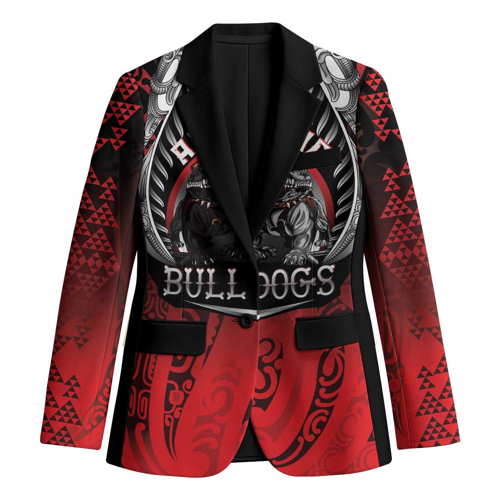 Aotearoa Bulldog Personalised Blazer Maori Kowhaiwhai Motif LT9 Unisex Red - Polynesian Pride