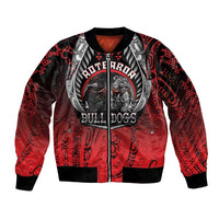 Aotearoa Bulldog Personalised Bomber Jacket Maori Kowhaiwhai Motif LT9 Unisex Red - Polynesian Pride
