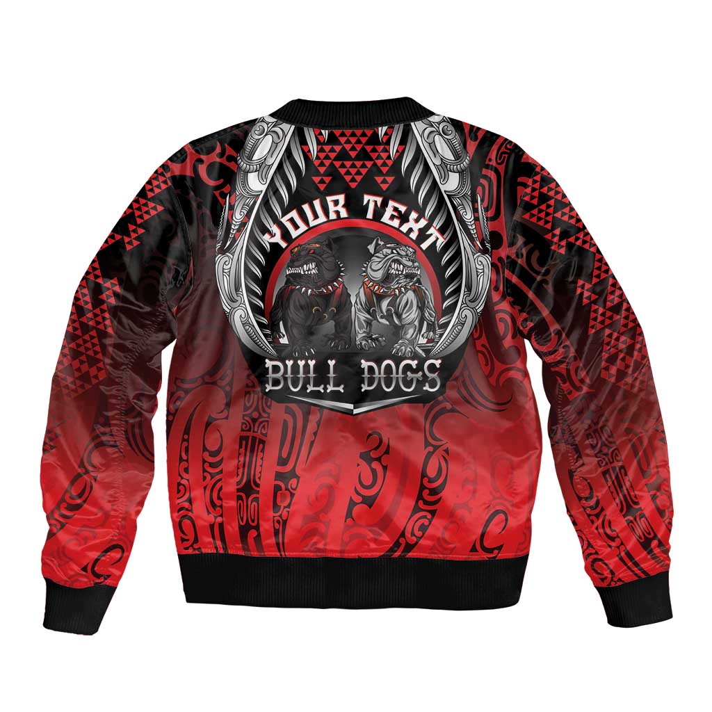 Aotearoa Bulldog Personalised Bomber Jacket Maori Kowhaiwhai Motif LT9 - Polynesian Pride