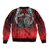 Aotearoa Bulldog Personalised Bomber Jacket Maori Kowhaiwhai Motif LT9 - Polynesian Pride