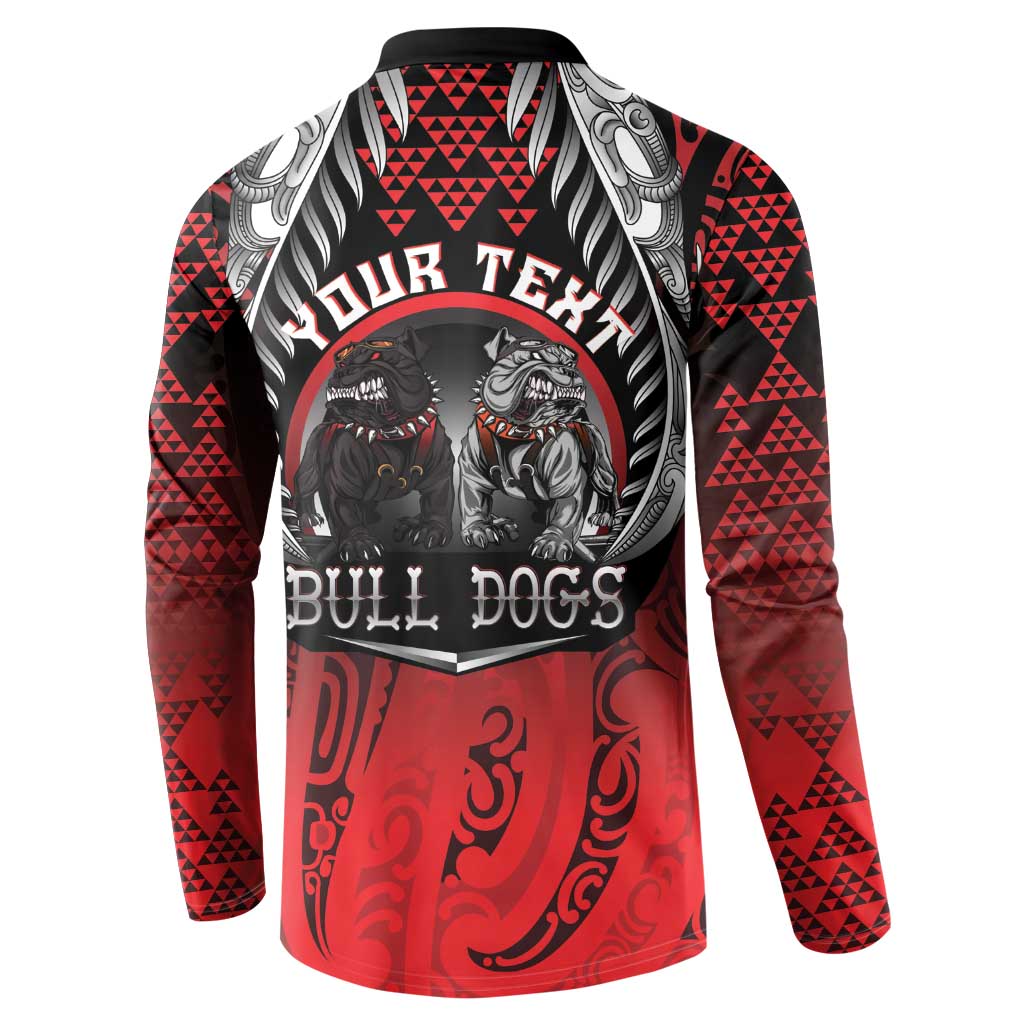 Aotearoa Bulldog Personalised Button Sweatshirt Maori Kowhaiwhai Motif LT9 - Polynesian Pride