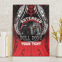 Aotearoa Bulldog Personalised Canvas Wall Art Maori Kowhaiwhai Motif LT9 Without Frame Red - Polynesian Pride