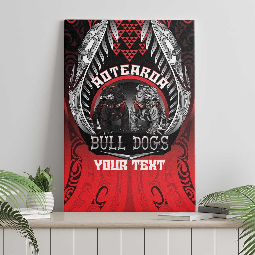 Aotearoa Bulldog Personalised Canvas Wall Art Maori Kowhaiwhai Motif LT9 - Polynesian Pride