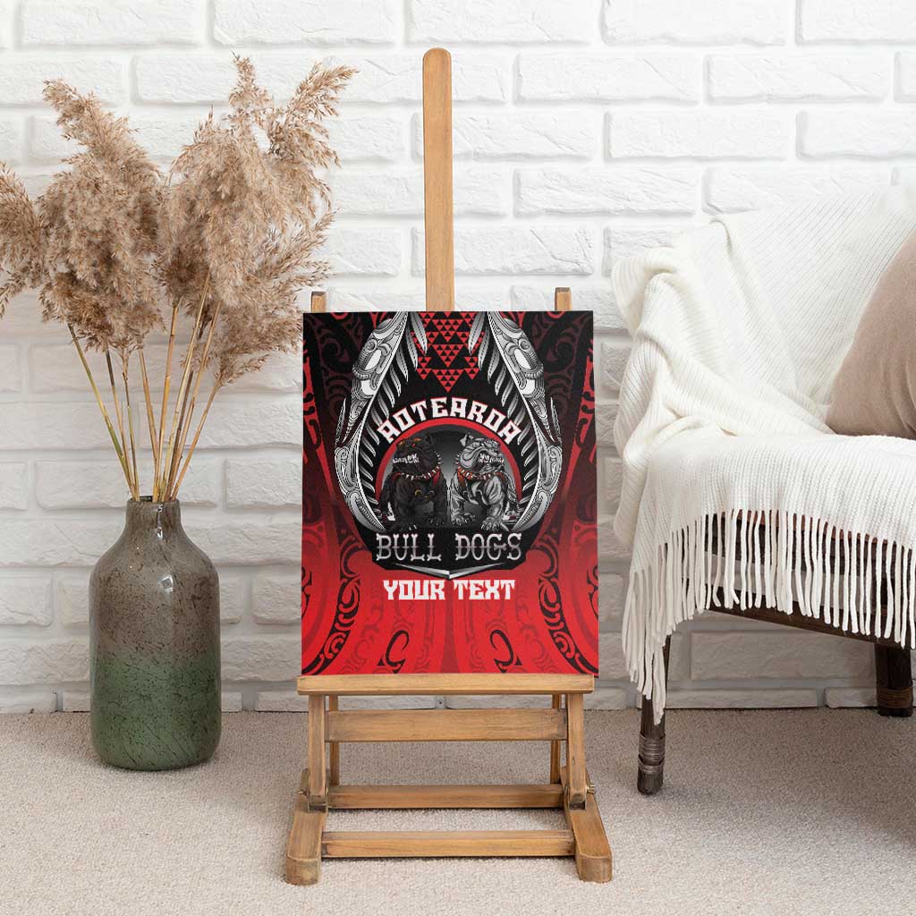 Aotearoa Bulldog Personalised Canvas Wall Art Maori Kowhaiwhai Motif LT9 - Polynesian Pride