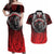 Aotearoa Bulldog Personalised Couples Matching Off Shoulder Maxi Dress and Hawaiian Shirt Maori Kowhaiwhai Motif