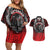 Aotearoa Bulldog Personalised Couples Matching Off Shoulder Short Dress and Hawaiian Shirt Maori Kowhaiwhai Motif