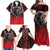 Aotearoa Bulldog Personalised Family Matching Off Shoulder Maxi Dress and Hawaiian Shirt Maori Kowhaiwhai Motif