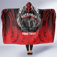 Aotearoa Bulldog Personalised Hooded Blanket Maori Kowhaiwhai Motif LT9 One Size Red - Polynesian Pride