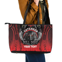 Aotearoa Bulldog Personalised Leather Tote Bag Maori Kowhaiwhai Motif LT9 - Polynesian Pride