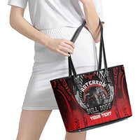 Aotearoa Bulldog Personalised Leather Tote Bag Maori Kowhaiwhai Motif LT9 - Polynesian Pride