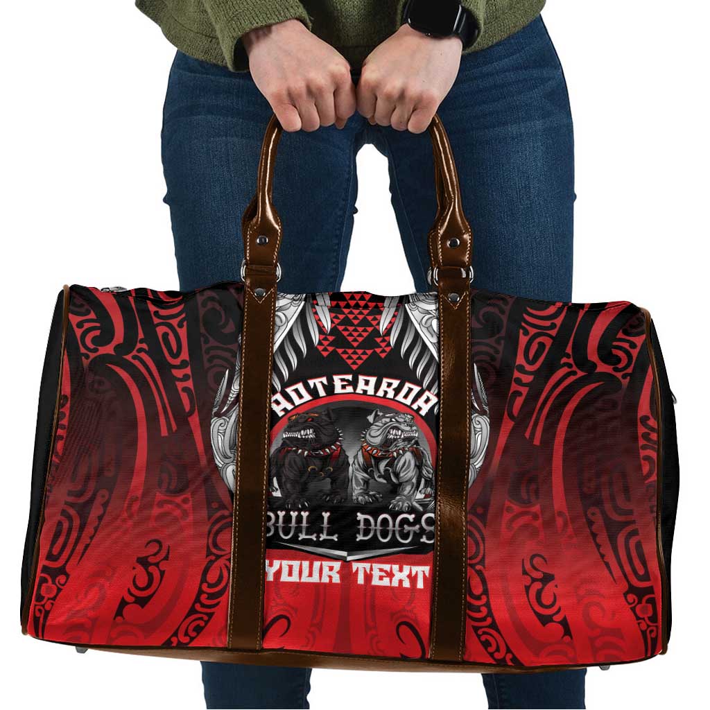 Aotearoa Bulldog Personalised Travel Bag Maori Kowhaiwhai Motif LT9 Red - Polynesian Pride