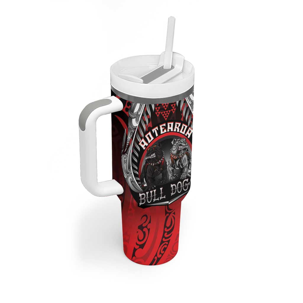 Aotearoa Bulldog Personalised Tumbler With Handle Maori Kowhaiwhai Motif LT9 - Polynesian Pride