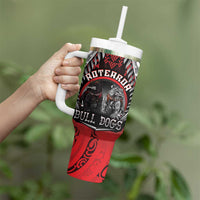 Aotearoa Bulldog Personalised Tumbler With Handle Maori Kowhaiwhai Motif LT9 - Polynesian Pride