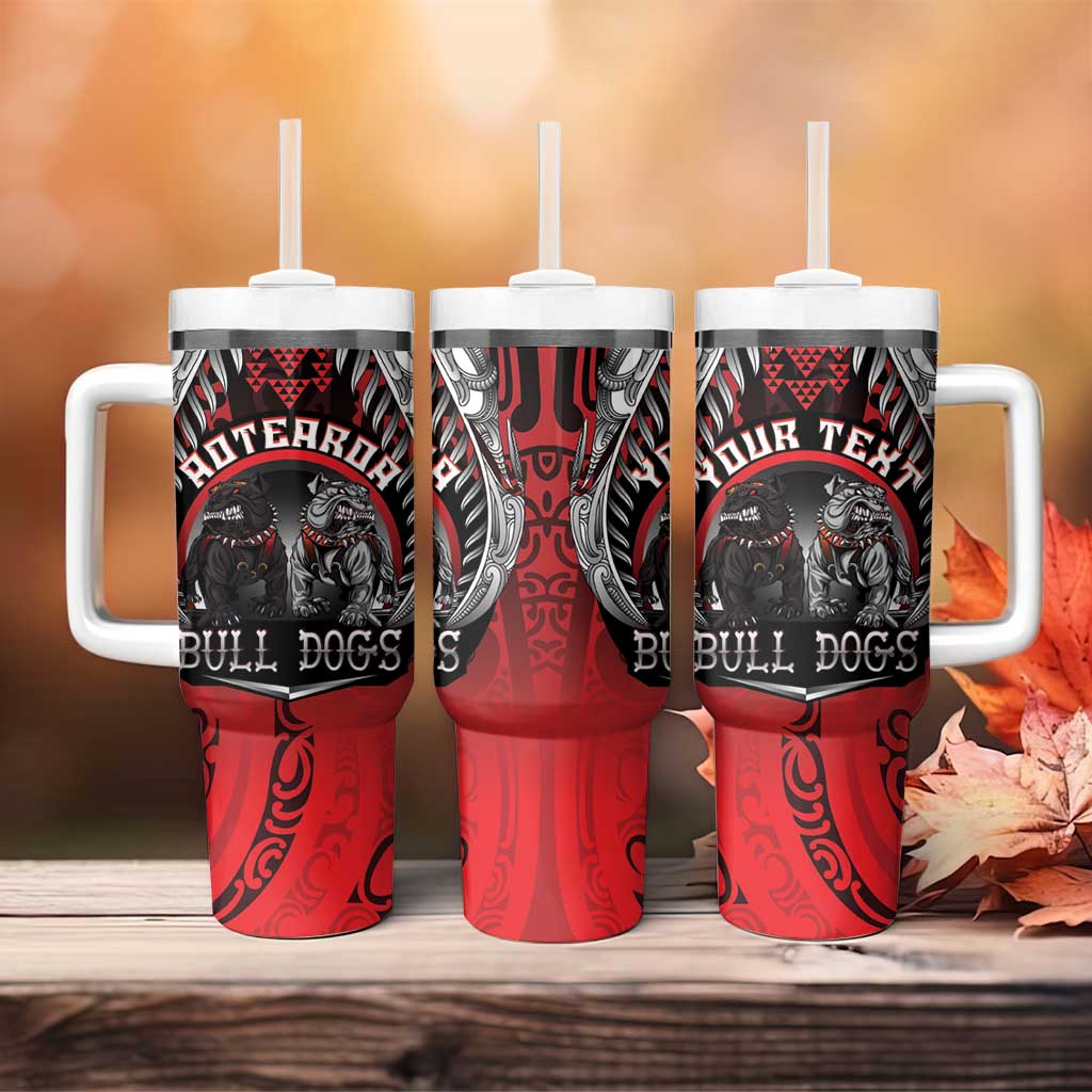 Aotearoa Bulldog Personalised Tumbler With Handle Maori Kowhaiwhai Motif LT9 - Polynesian Pride