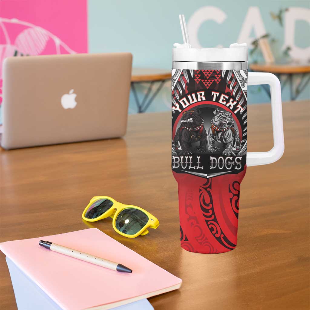 Aotearoa Bulldog Personalised Tumbler With Handle Maori Kowhaiwhai Motif LT9 - Polynesian Pride