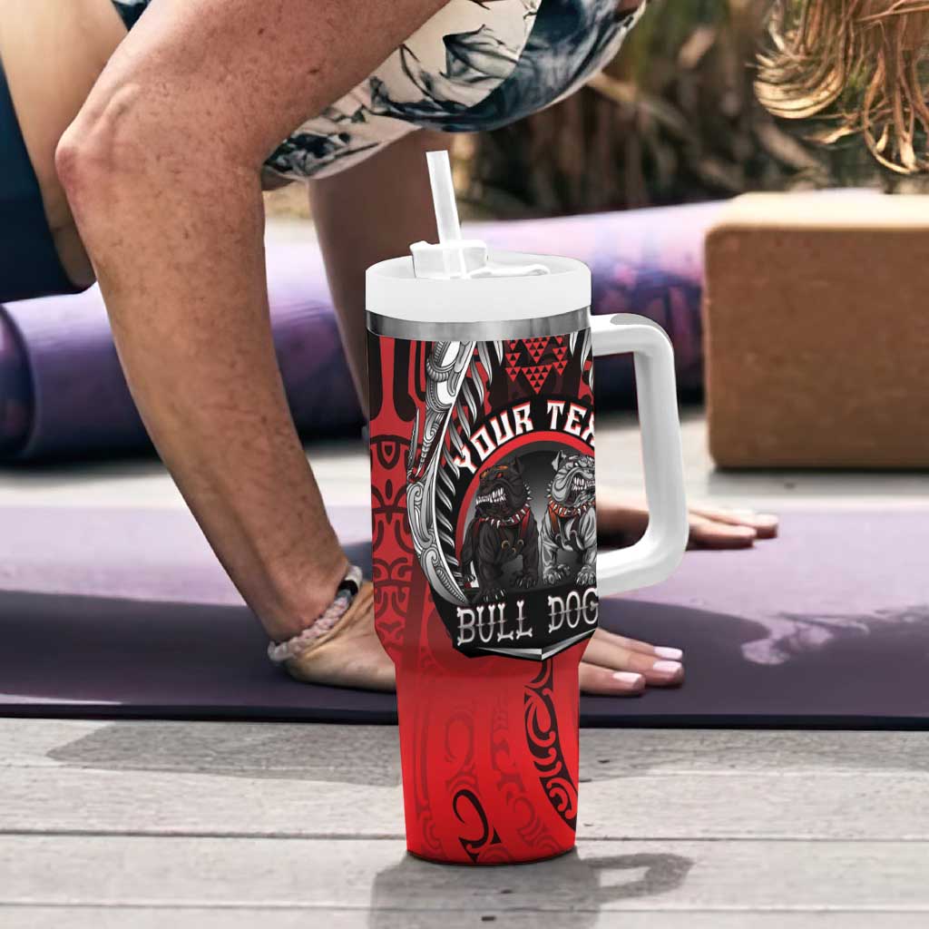 Aotearoa Bulldog Personalised Tumbler With Handle Maori Kowhaiwhai Motif LT9 - Polynesian Pride
