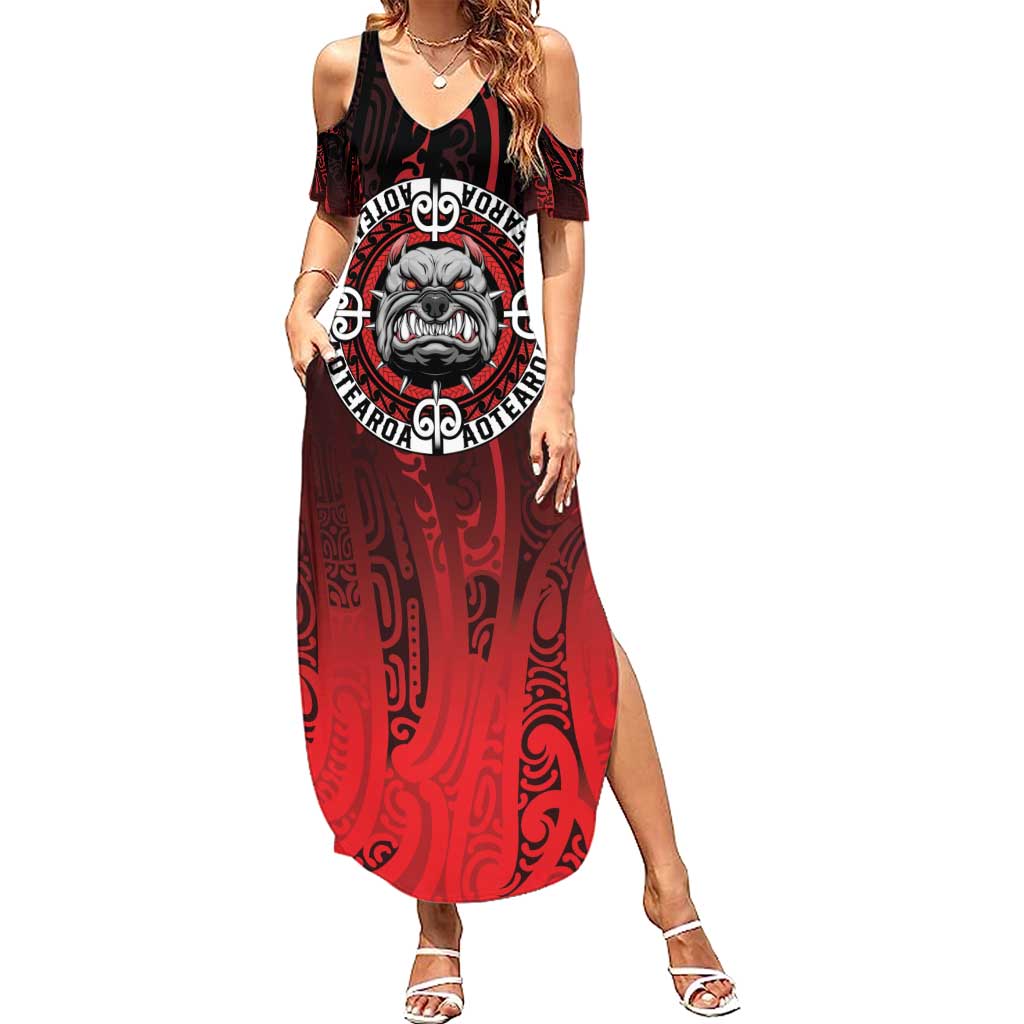 Aotearoa Bulldog Summer Maxi Dress New Zealand Kowhaiwhai Tribal