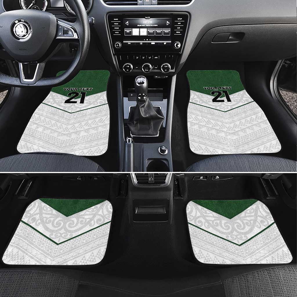 Custom New Zealand Maori Niho Taniwha Car Mats LT9 Set 4pcs Green - Polynesian Pride