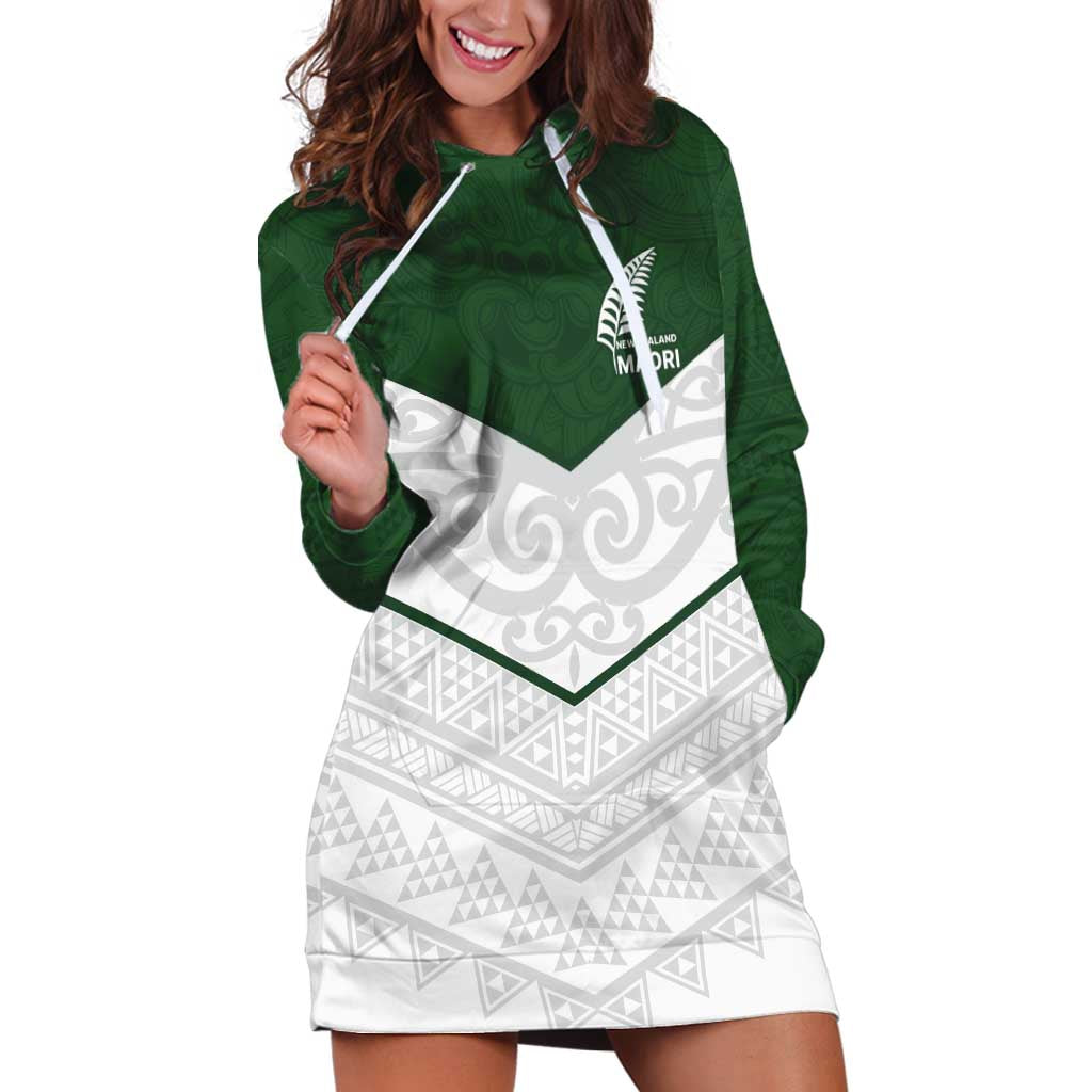 Custom New Zealand Maori Niho Taniwha Hoodie Dress