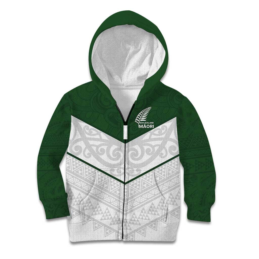 Custom New Zealand Maori Niho Taniwha Kid Hoodie LT9 Zip Hoodie Green - Polynesian Pride