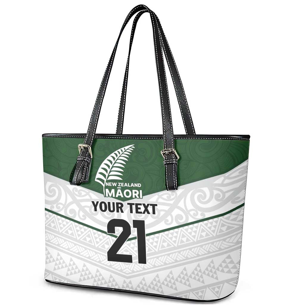 Custom New Zealand Maori Niho Taniwha Leather Tote Bag LT9 - Polynesian Pride