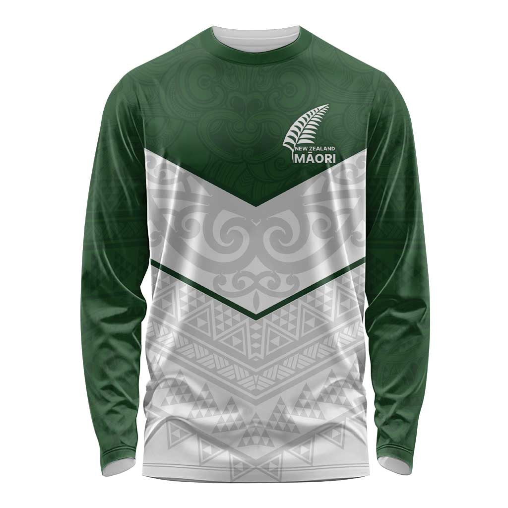 Custom New Zealand Maori Niho Taniwha Long Sleeve Shirt LT9 Unisex Green - Polynesian Pride