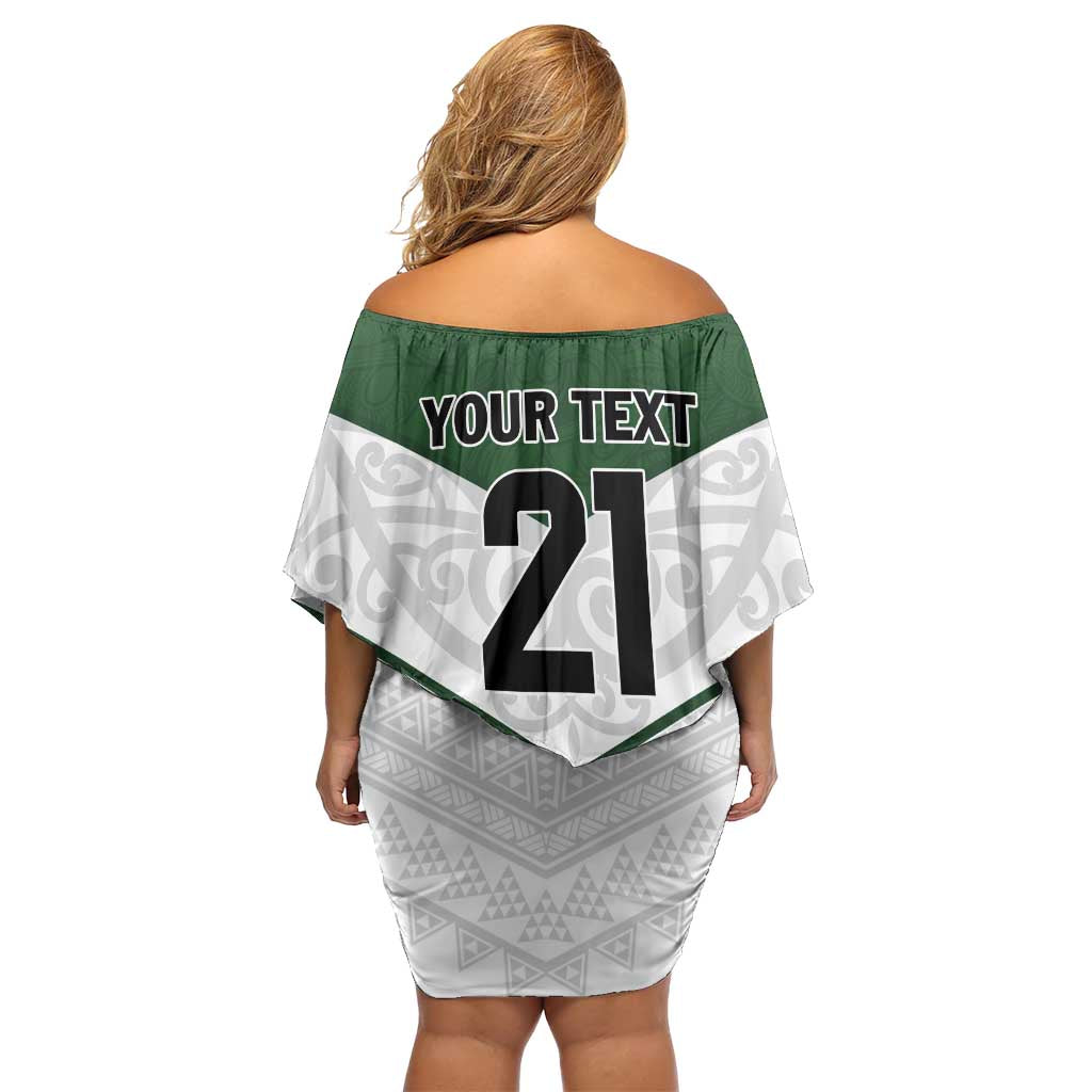 Custom New Zealand Maori Niho Taniwha Off Shoulder Short Dress LT9 - Polynesian Pride