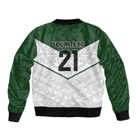 Custom New Zealand Maori Niho Taniwha Sleeve Zip Bomber Jacket LT9 - Polynesian Pride