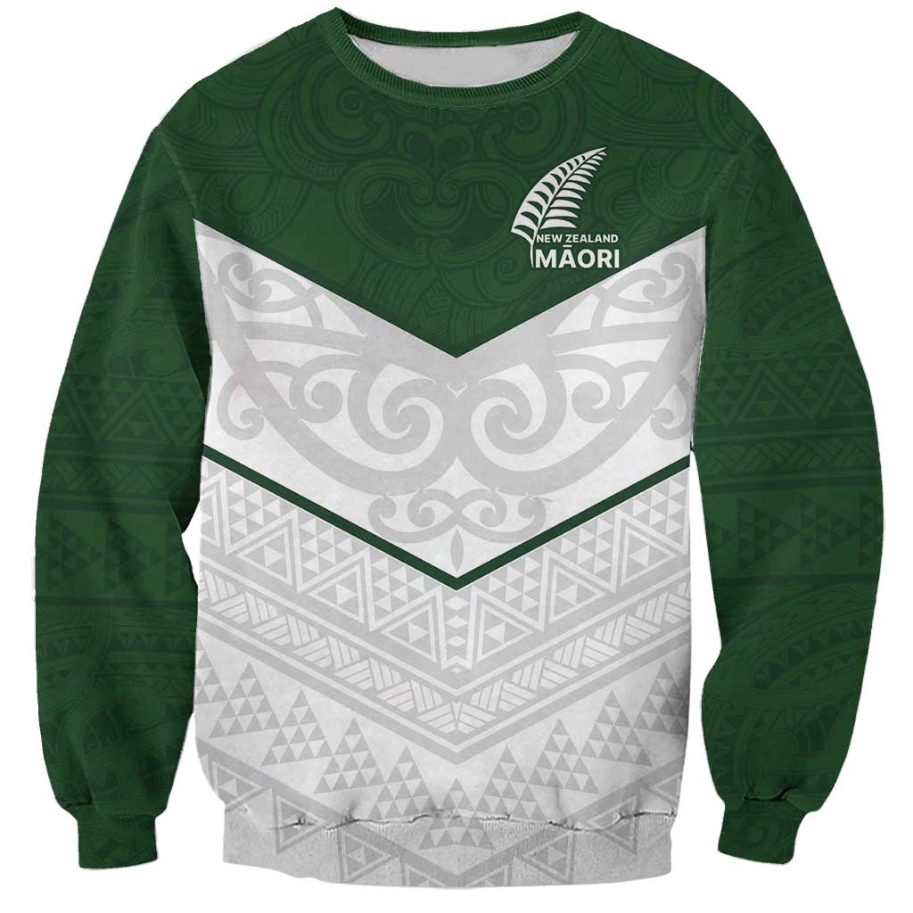 Custom New Zealand Maori Niho Taniwha Sweatshirt LT9 Unisex Green - Polynesian Pride