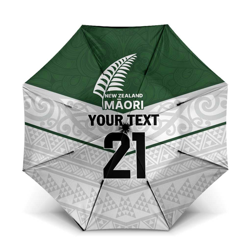 Custom New Zealand Maori Niho Taniwha Umbrella LT9 One Size Folded 11.42 inch Opened Diameter 37.4 inch Green - Polynesian Pride