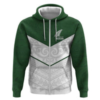 Custom New Zealand Maori Niho Taniwha Zip Hoodie LT9 Zip Hoodie Green - Polynesian Pride
