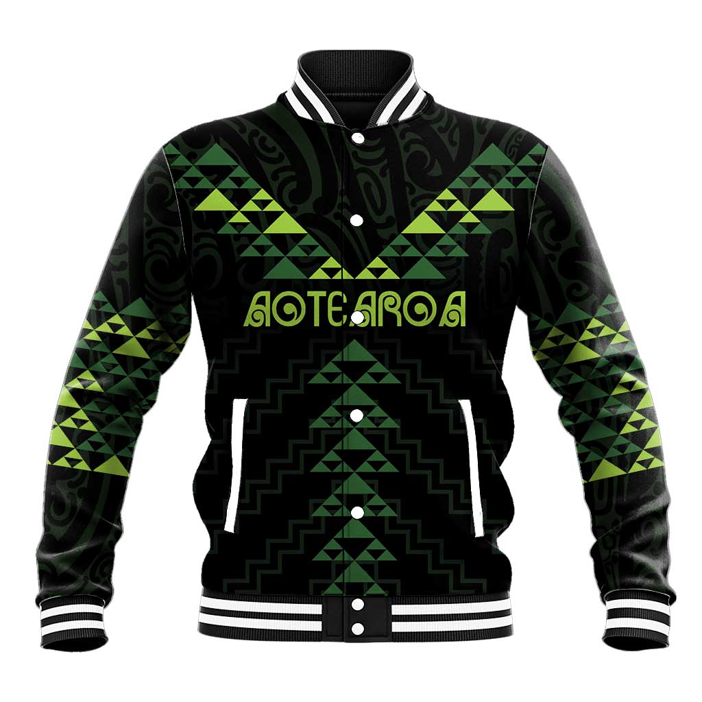 Custom New Zealand Maori Koru Koiri Motif Baseball Jacket LT9 Unisex Green - Polynesian Pride