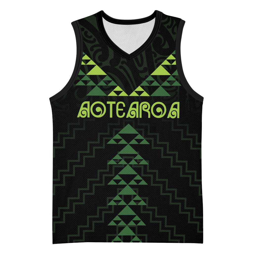 Custom New Zealand Maori Koru Koiri Motif Basketball Jersey LT9 Unisex Green - Polynesian Pride