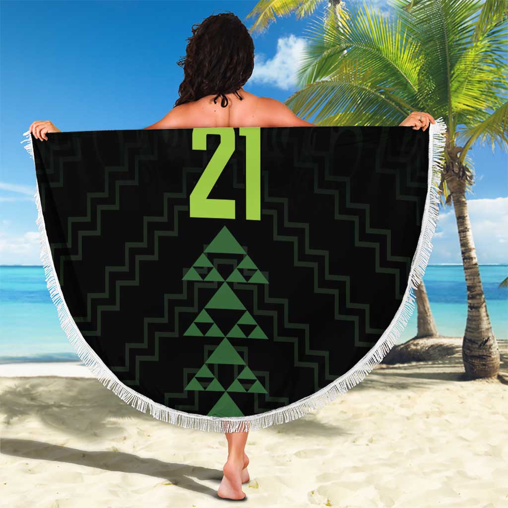 Custom New Zealand Maori Koru Koiri Motif Beach Blanket LT9 - Polynesian Pride