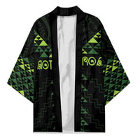 Custom New Zealand Maori Koru Koiri Motif Kimono LT9 Unisex Green - Polynesian Pride