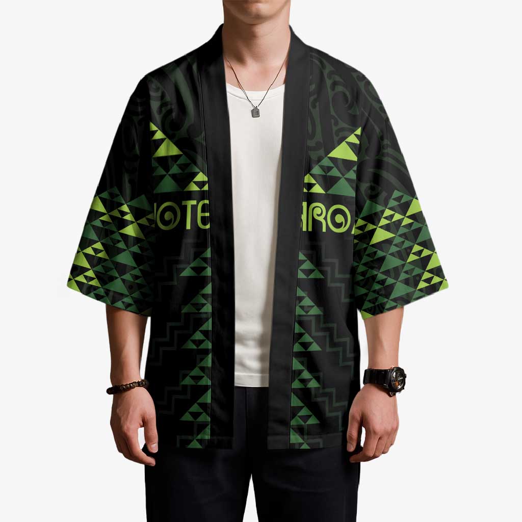 Custom New Zealand Maori Koru Koiri Motif Kimono LT9 - Polynesian Pride